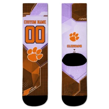 Clemson Tigers Socks Personalized Geometric Tech Orange Best Selling