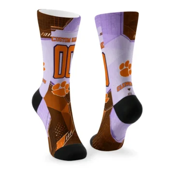 Clemson Tigers Socks Personalized Geometric Tech Orange Fashion Forward
