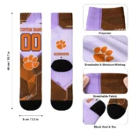 Clemson Tigers Socks Personalized Geometric Tech Orange Best Selling