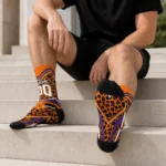Clemson Tigers Socks Personalized Leopard Print Orange Black Best Selling