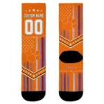 Clemson Tigers Socks Personalized Star Stripes Orange White Best Selling