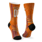 Clemson Tigers Socks Personalized Star Stripes Orange White Best Selling