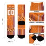 Clemson Tigers Socks Personalized Star Stripes Orange White Best Selling