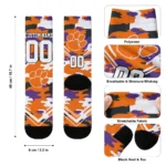 Clemson Tigers Socks Personalized Woodland Camo Orange Best Selling