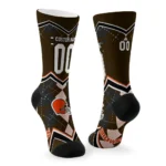 Cleveland Browns Socks Custom Argyle Pattern Brown Best Selling
