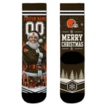 Cleveland Browns Socks Custom Snowy Scene Brown White Best Selling