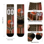 Cleveland Browns Socks Custom Star Stripes Brown White Best Selling