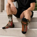 Cleveland Browns Socks Custom Star Stripes Brown White Best Selling