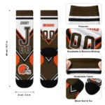 Cleveland Browns Socks Customized Arrow Blocks Brown Best Selling
