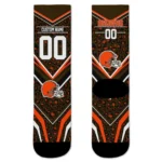 Cleveland Browns Socks Customized Leopard Print Brown Black Best Selling
