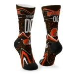 Cleveland Browns Socks Customized Leopard Print Brown Black Best Selling