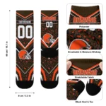 Cleveland Browns Socks Customized Leopard Print Brown Black Best Selling