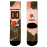 Cleveland Browns Socks Personalized Geometric Tech Brown Best Selling