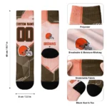 Cleveland Browns Socks Personalized Geometric Tech Brown Best Selling