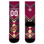 Cleveland Cavaliers Socks Custom Argyle Pattern Wine Best Selling