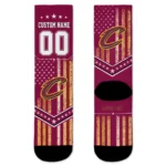 Cleveland Cavaliers Socks Custom Star Stripes Wine White Best Selling
