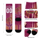 Cleveland Cavaliers Socks Custom Star Stripes Wine White Best Selling