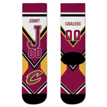 Cleveland Cavaliers Socks Customized Arrow Blocks Wine Best Selling