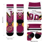 Cleveland Cavaliers Socks Customized Arrow Blocks Wine Best Selling
