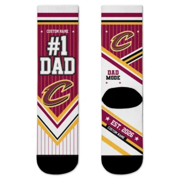 Cleveland Cavaliers Socks - Customized Pinstripe Chevron Wine White