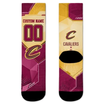 Cleveland Cavaliers Socks Personalized Geometric Tech Wine Best Selling
