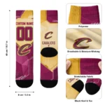 Cleveland Cavaliers Socks Personalized Geometric Tech Wine Best Selling