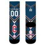 Cleveland Guardians Socks Custom Argyle Pattern Navy Blue Best Selling