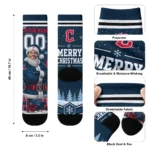 Cleveland Guardians Socks Custom Snowy Scene Navy Blue White Best Selling
