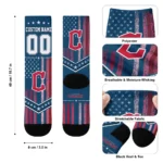 Cleveland Guardians Socks Custom Star Stripes Navy Blue White Best Selling