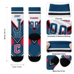 Cleveland Guardians Socks Customized Arrow Blocks Navy Blue Best Selling