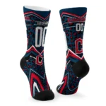 Cleveland Guardians Socks Customized Leopard Print Navy Blue Black Best Selling