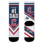 Cleveland Guardians Socks - Customized Pinstripe Chevron Navy Blue White