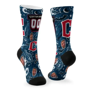 Cleveland Guardians Socks Personalized Scattered Icons Navy Blue Fashion Forward