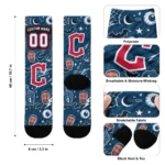 Cleveland Guardians Socks Personalized Scattered Icons Navy Blue Best Selling