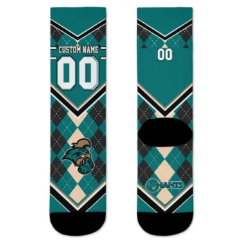 Coastal Carolina Chanticleers Socks Custom Argyle Pattern Green Best Selling