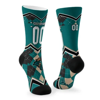 Coastal Carolina Chanticleers Socks Custom Argyle Pattern Green Fashion Forward