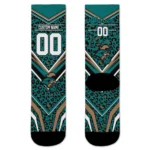 Coastal Carolina Chanticleers Socks Custom Leopard Print Green Black Best Selling