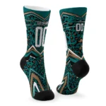 Coastal Carolina Chanticleers Socks Custom Leopard Print Green Black Best Selling
