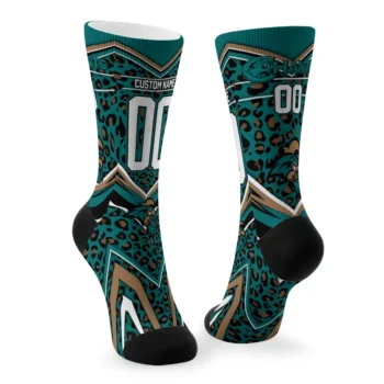 Coastal Carolina Chanticleers Socks Custom Leopard Print Green Black Fashion Forward