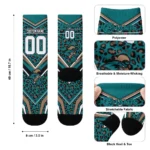 Coastal Carolina Chanticleers Socks Custom Leopard Print Green Black Best Selling