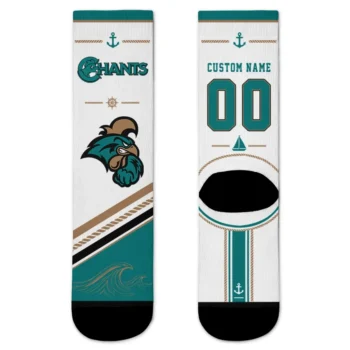 Coastal Carolina Chanticleers Socks Custom Nautical Icons Green White Best Selling
