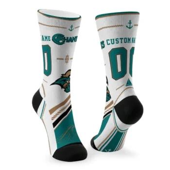Coastal Carolina Chanticleers Socks Custom Nautical Icons Green White Fashion Forward