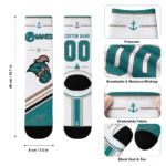 Coastal Carolina Chanticleers Socks Custom Nautical Icons Green White Best Selling