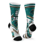Coastal Carolina Chanticleers Socks Custom Pinstripe Chevron Green White Best Selling