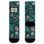 Coastal Carolina Chanticleers Socks Custom Scattered Icons Green Best Selling
