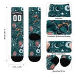 Coastal Carolina Chanticleers Socks Custom Scattered Icons Green Best Selling