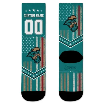 Coastal Carolina Chanticleers Socks Custom Star Stripes Green White Best Selling