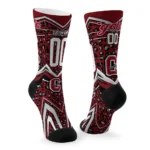 Colgate Raiders Socks Customized Leopard Print Maroon Black Best Selling