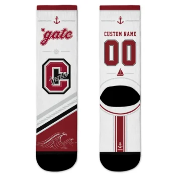 Colgate Raiders Socks Customized Nautical Icons Maroon White Best Selling