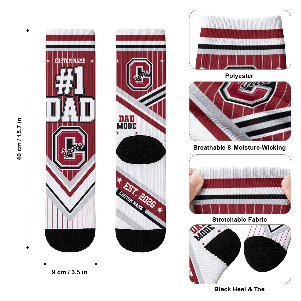 Colgate Raiders Socks Customized Pinstripe Chevron Maroon White High Quality Colgate Raiders Socks Customized Pinstripe Chevron Maroon White High Quality